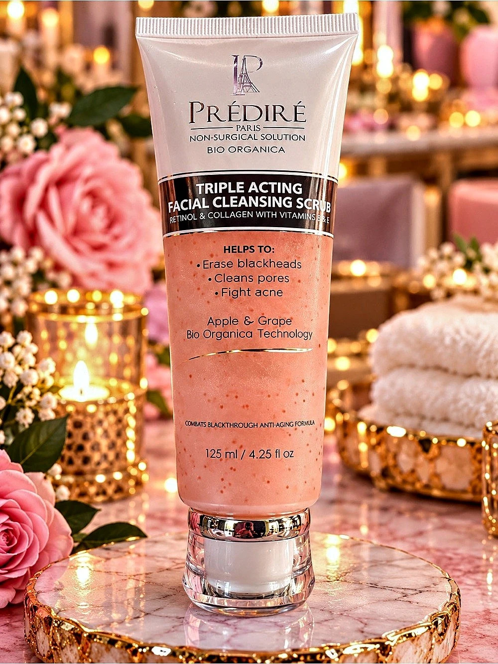 Predire Paris Triple Acting Facial Cleansing Scrub 4.25 oz NEW SEALED